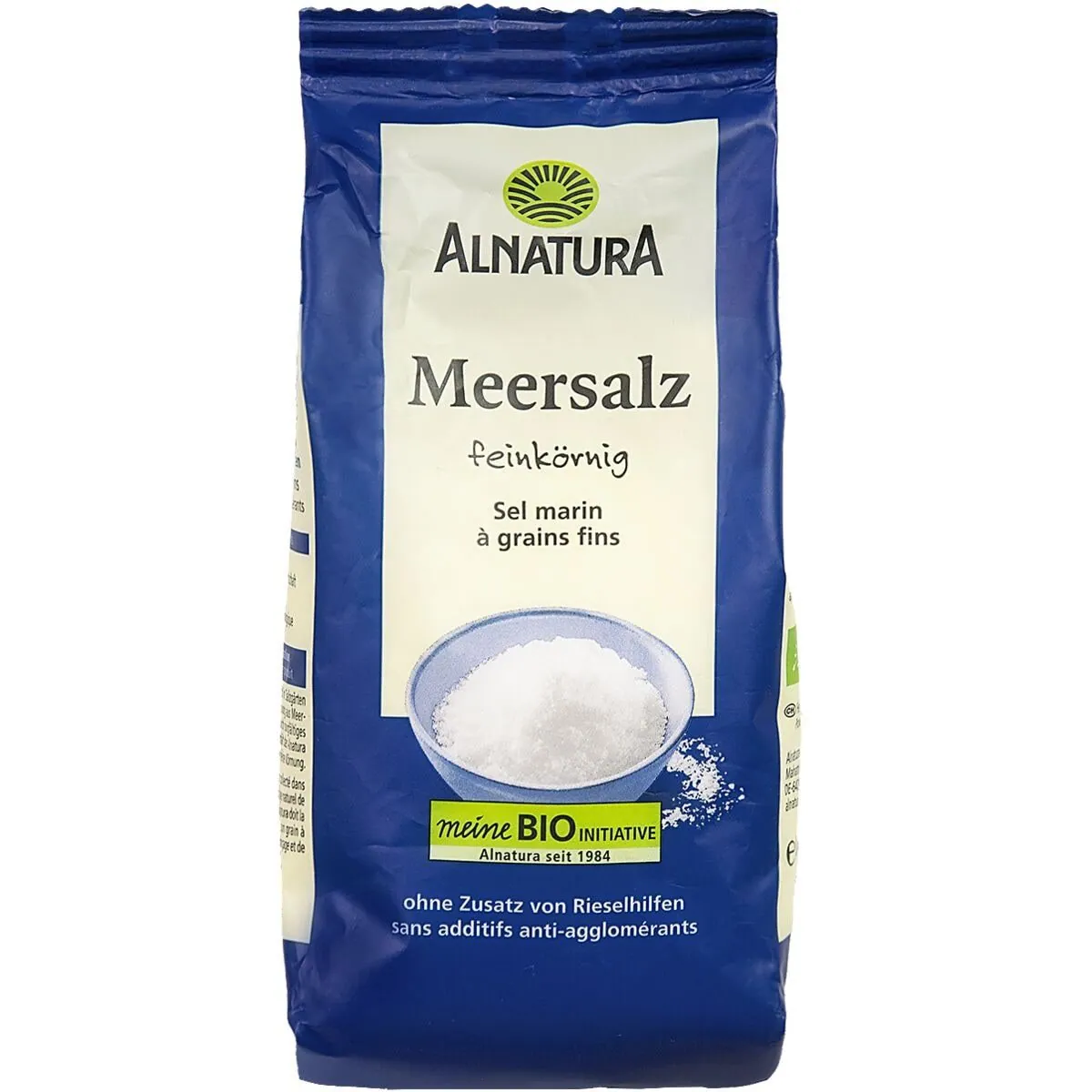 Alnatura Meersalz, feinkörnig, 500 g — Bio-Qualität, unraffiniert, natürliche Trocknung