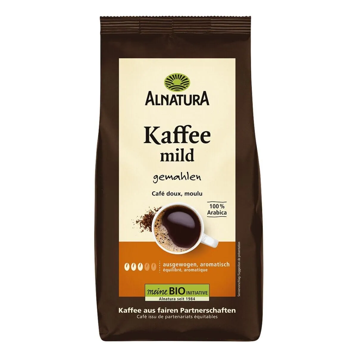 Alnatura Café mild, gemahlener Kaffee, ausgewogen und aromatisch, 500 g