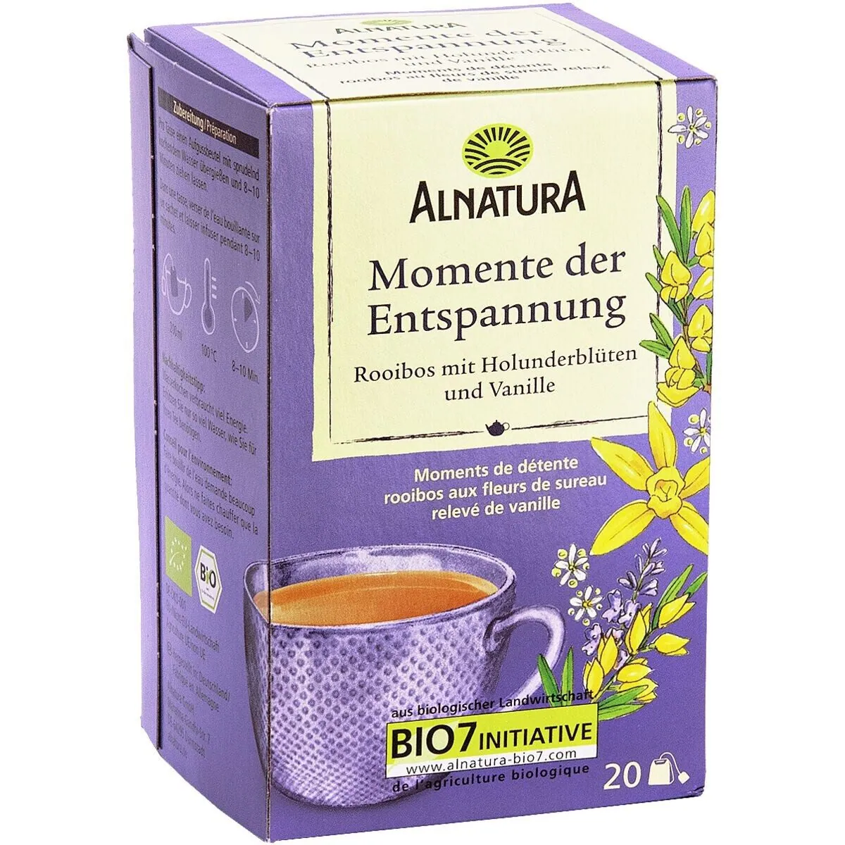 Alnatura Kräutertee Momente der Entspannung, Rooibos, 20 Aufgussbeutel