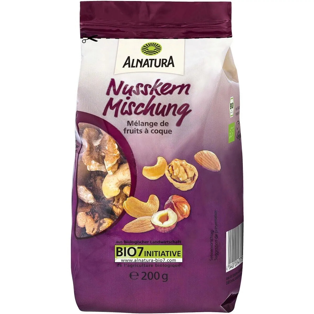 Alnatura Nüsse Nusskern Mischung, mix aus Cashew-, Haselnuss- und Walnusskernen