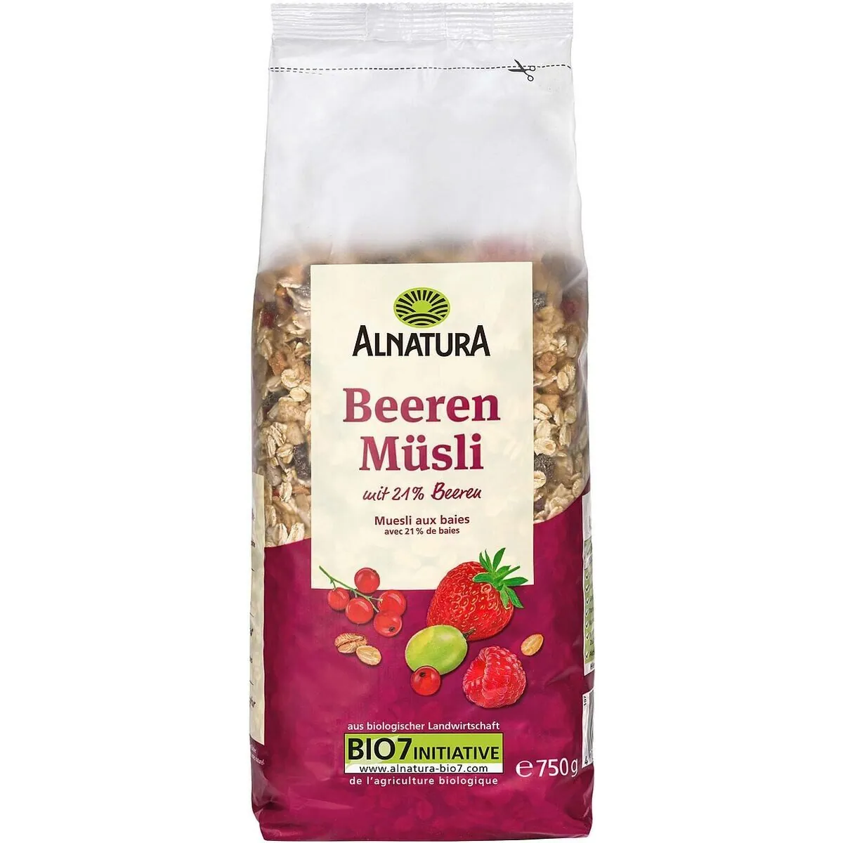 Alnatura Bio Beeren-Müsli, reich an Ballaststoffen, 750 g