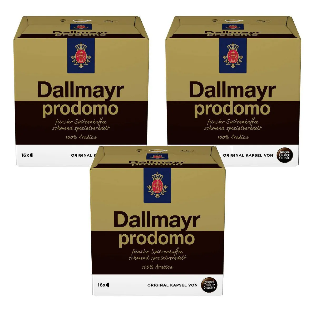 Dallmayr Prodomo Arabica Kaffee, 16 Kaffeekapseln, aromatischer Genuss