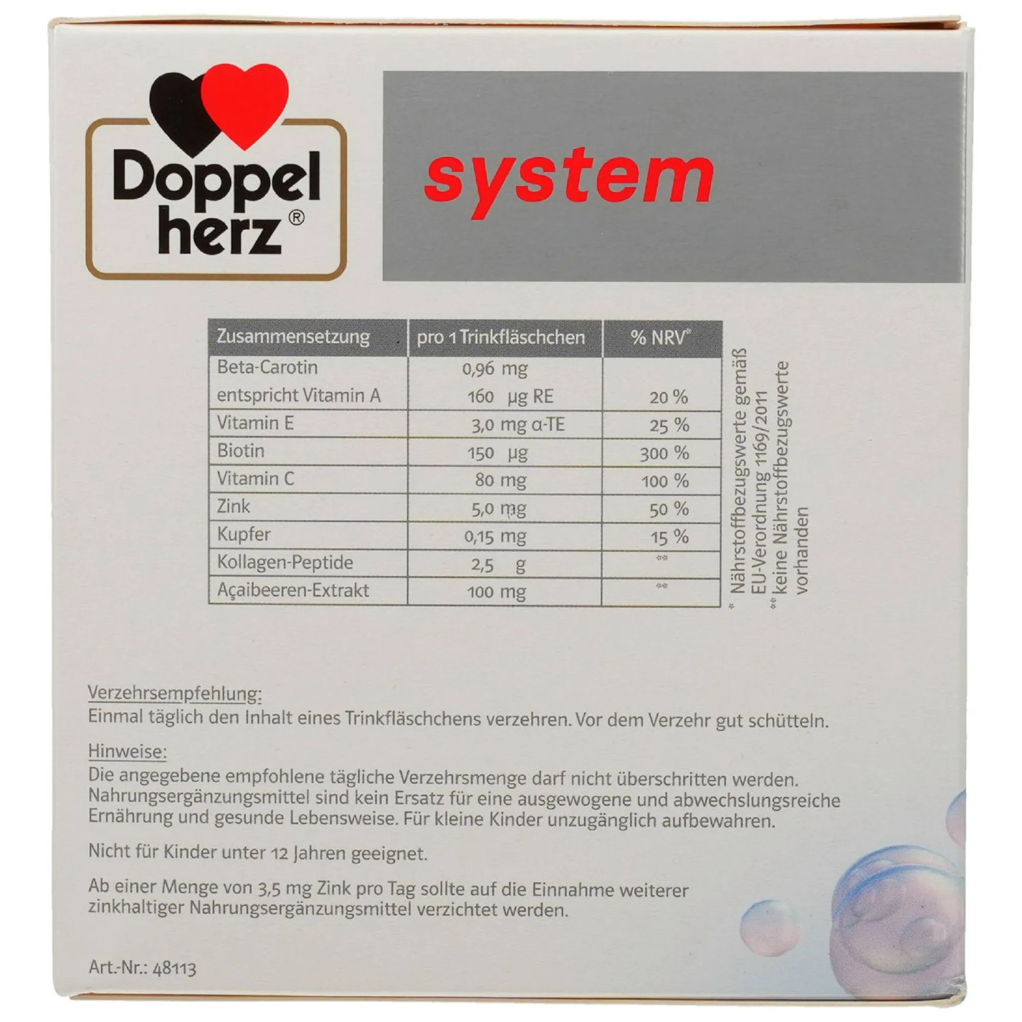 Doppelherz Kollagen Beauty System, Trinkfläschchen 3