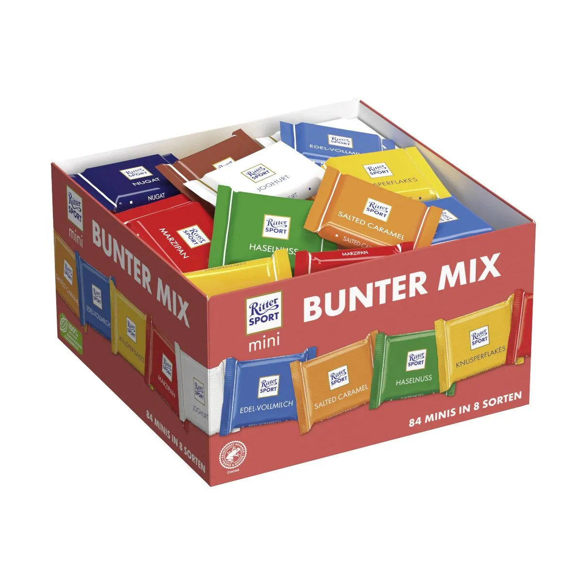 Ritter Sport Mini Thekendisplay, 8 Sorten Vollmilchschokolade, 1400g