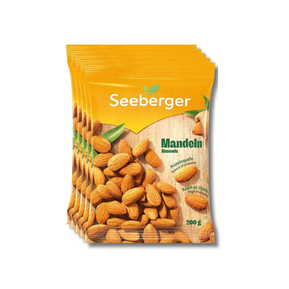Seeberger Mandeln Multipack, 5 x 200 g, naturbelassen, proteinreich