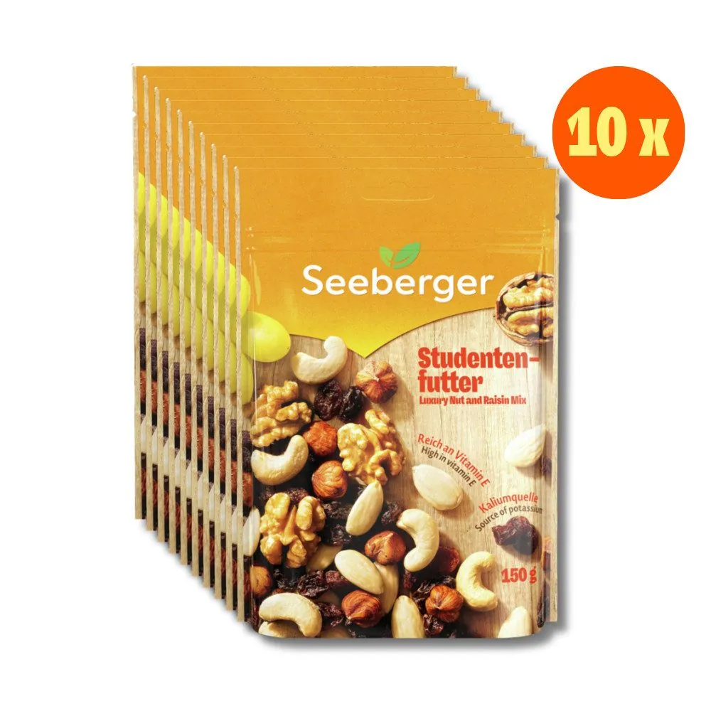 Seeberger Studentenfutter Multipack, reich an Vitamin E, idealer Snack für Energie