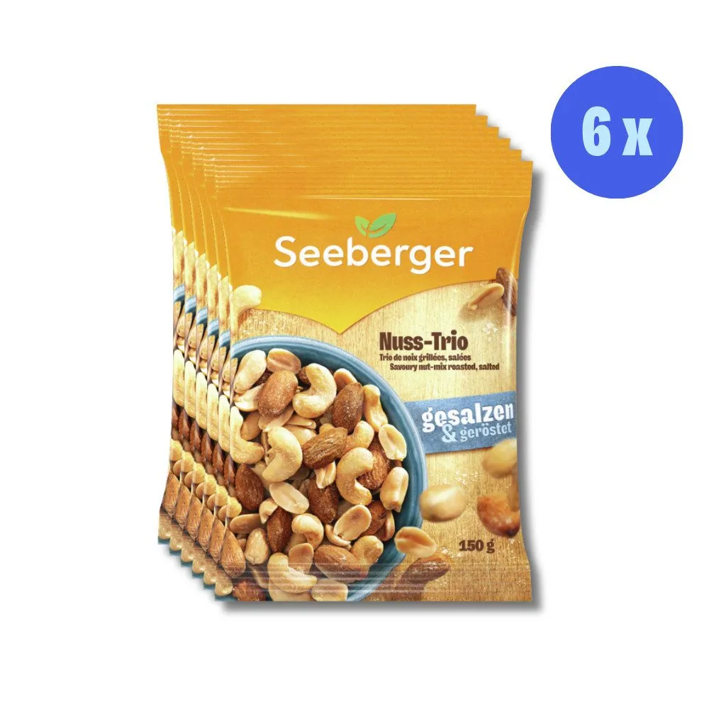 Seeberger Nuss-Trio Multipack, geröstet & gesalzen, 6 x 150 g