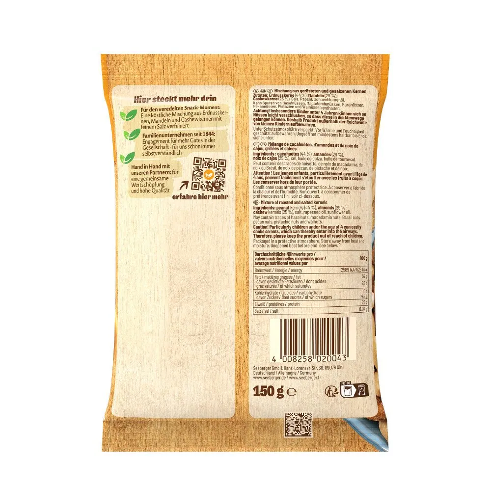Seeberger Nuss-Trio Multipack, geröstet & gesalzen, 6 x 150 g 2