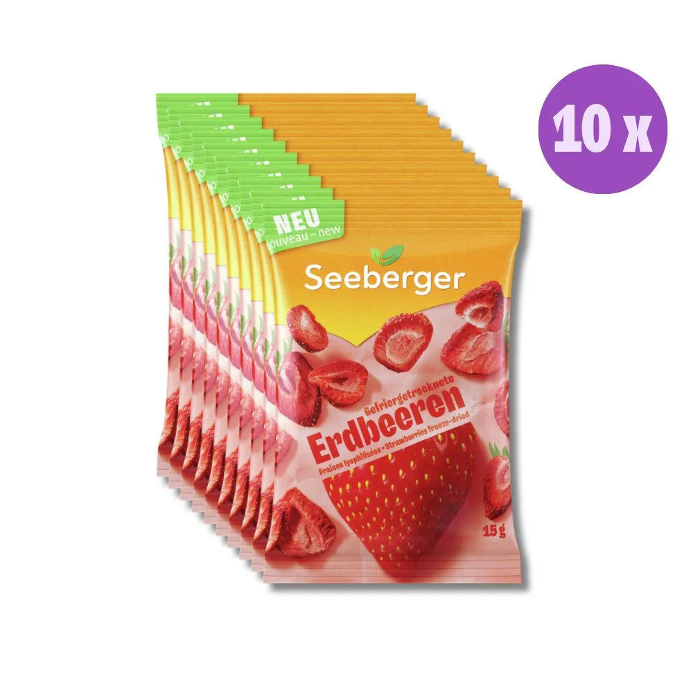 Seeberger gefriergetrocknete Erdbeeren, fruchtig & knusprig, ideal für Snacks