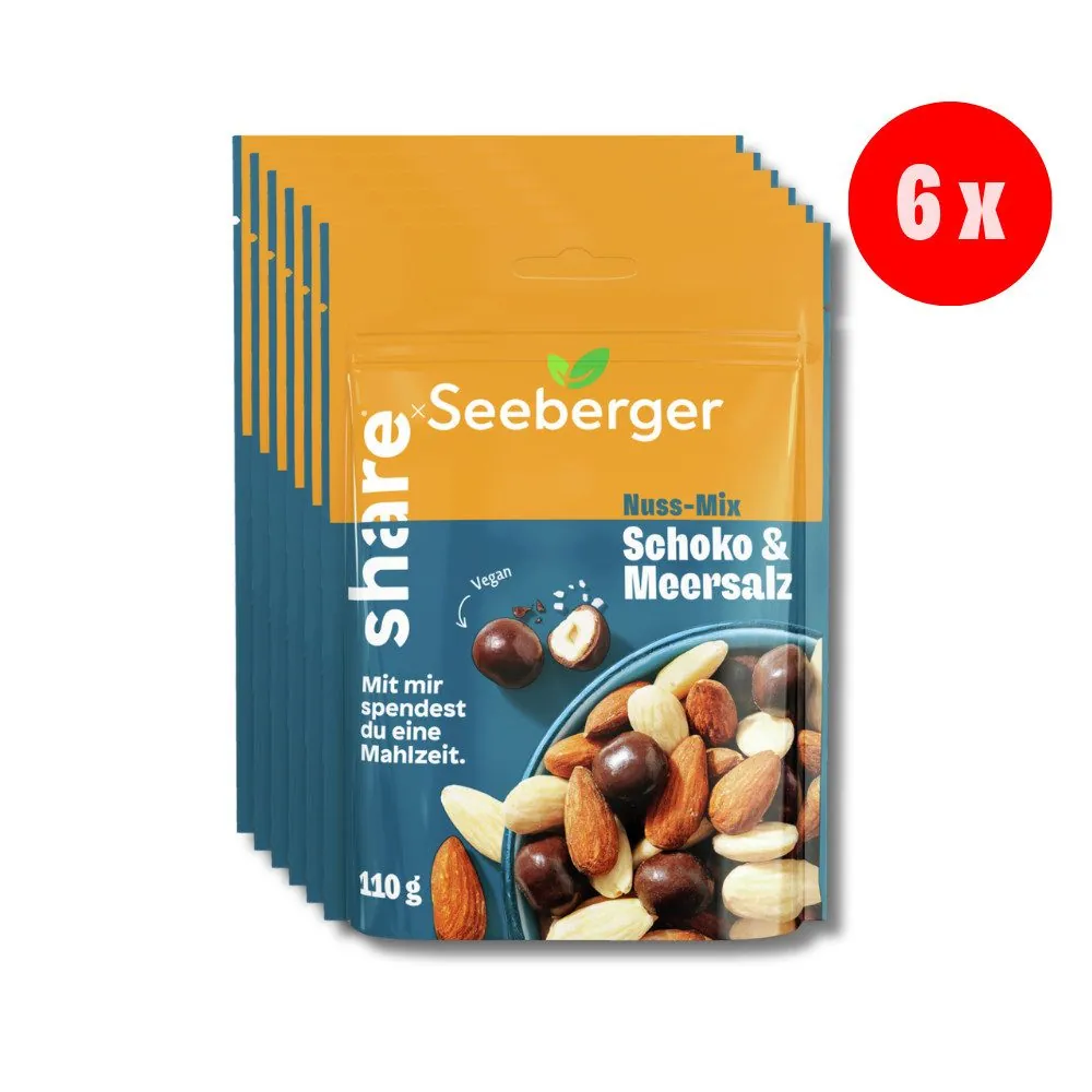Seeberger Nuss-Mix Schoko & Meersalz, ausgewogene Snack-Mischung