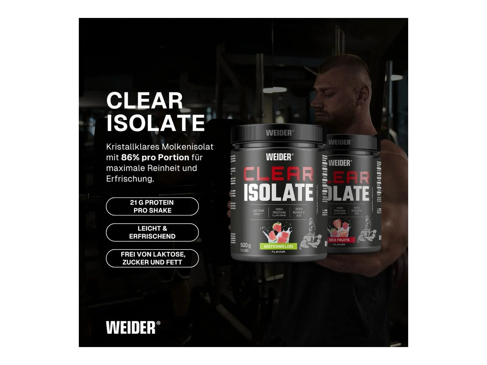 Weider Clear Isolate Pulver, erfrischender Geschmack, 86% Proteinanteil, laktosefrei 2