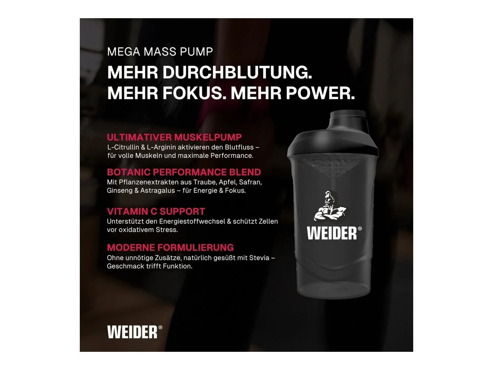 Weider Mega Mass Pump Pulver, koffeinfrei, hochdosierte Aminosäuren 3