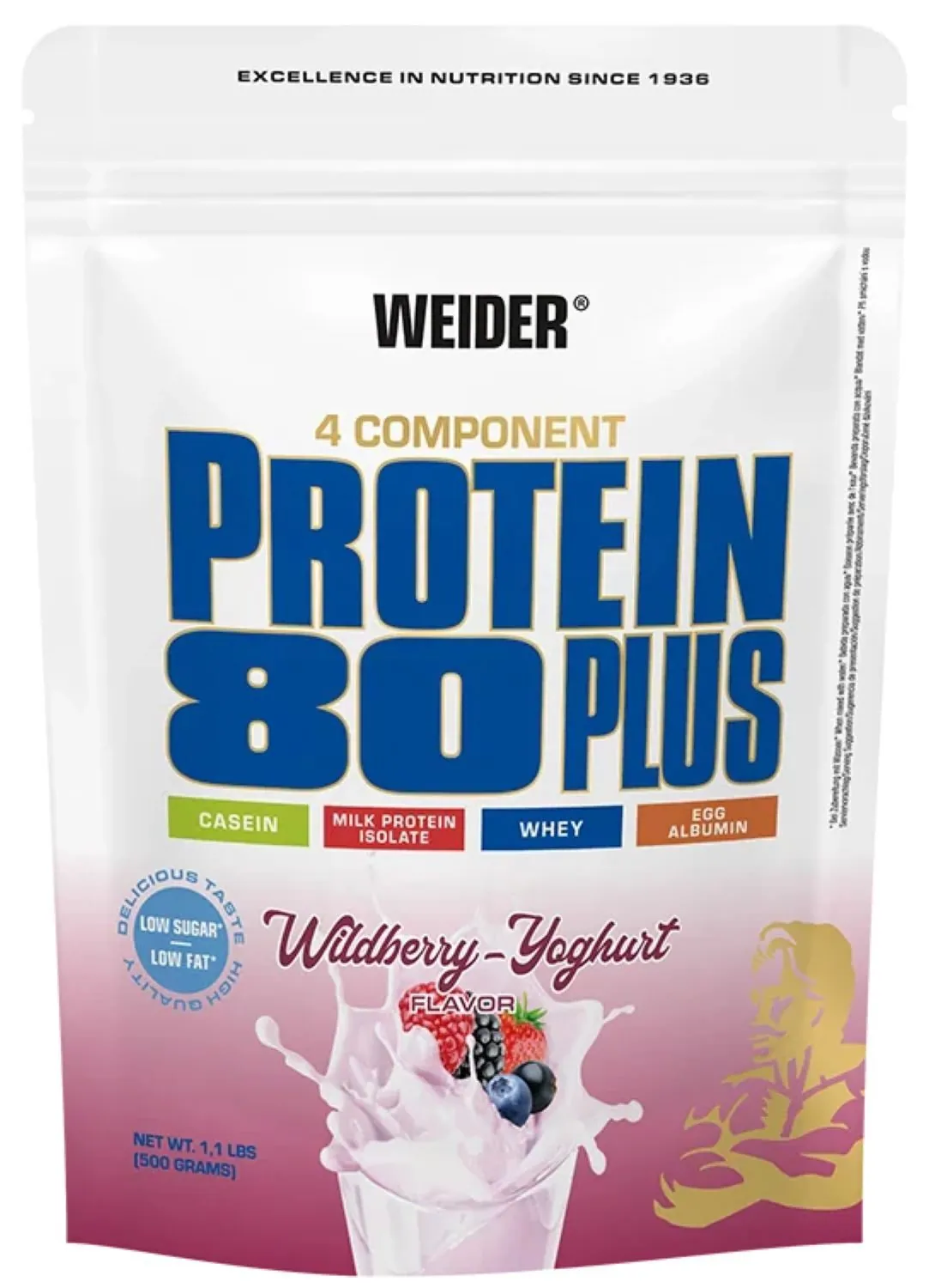 Weider Protein 80 Plus 500g Pulver, Hoher Eiweißgehalt, Wenig Fett und Zucker