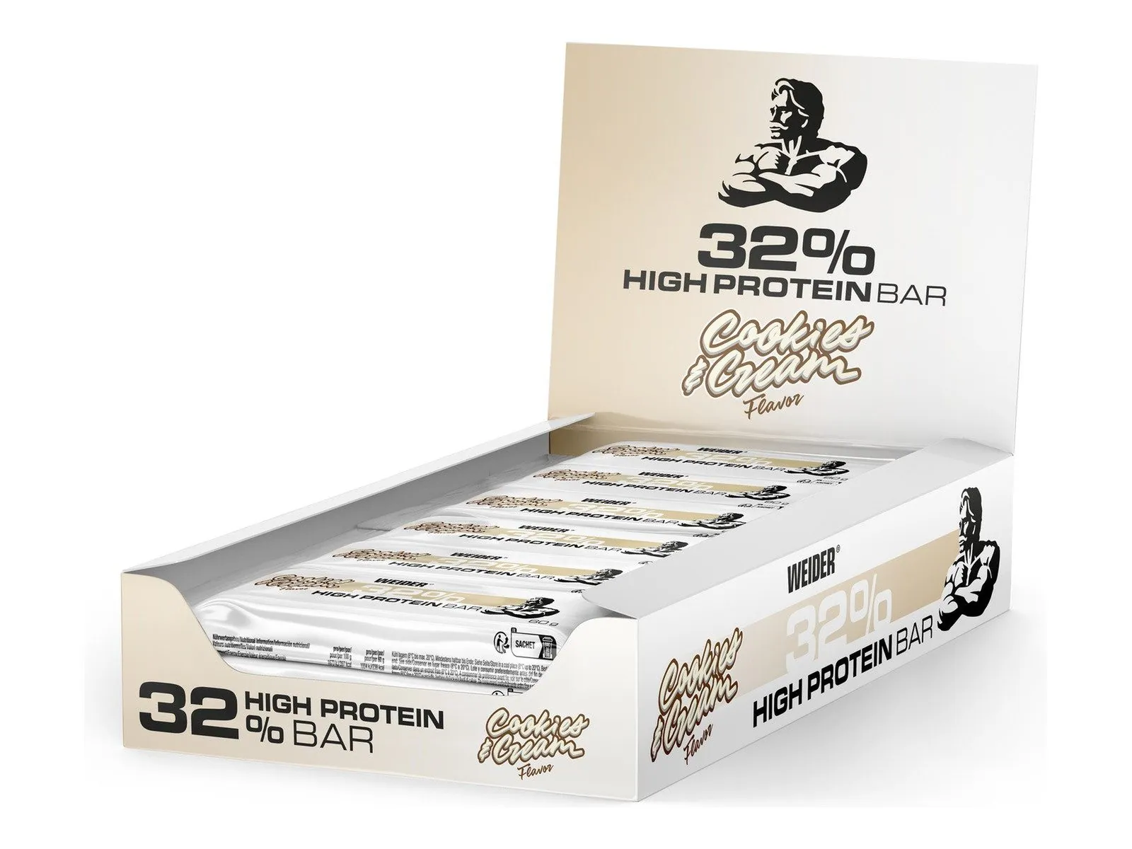 Weider 32% Protein Bar, hoher Proteingehalt, zarter Schokoladenüberzug