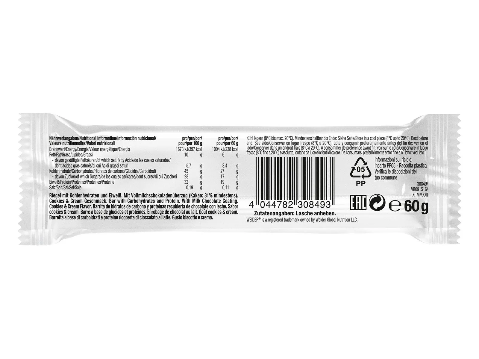 Weider 32% Protein Bar, hoher Proteingehalt, zarter Schokoladenüberzug 3