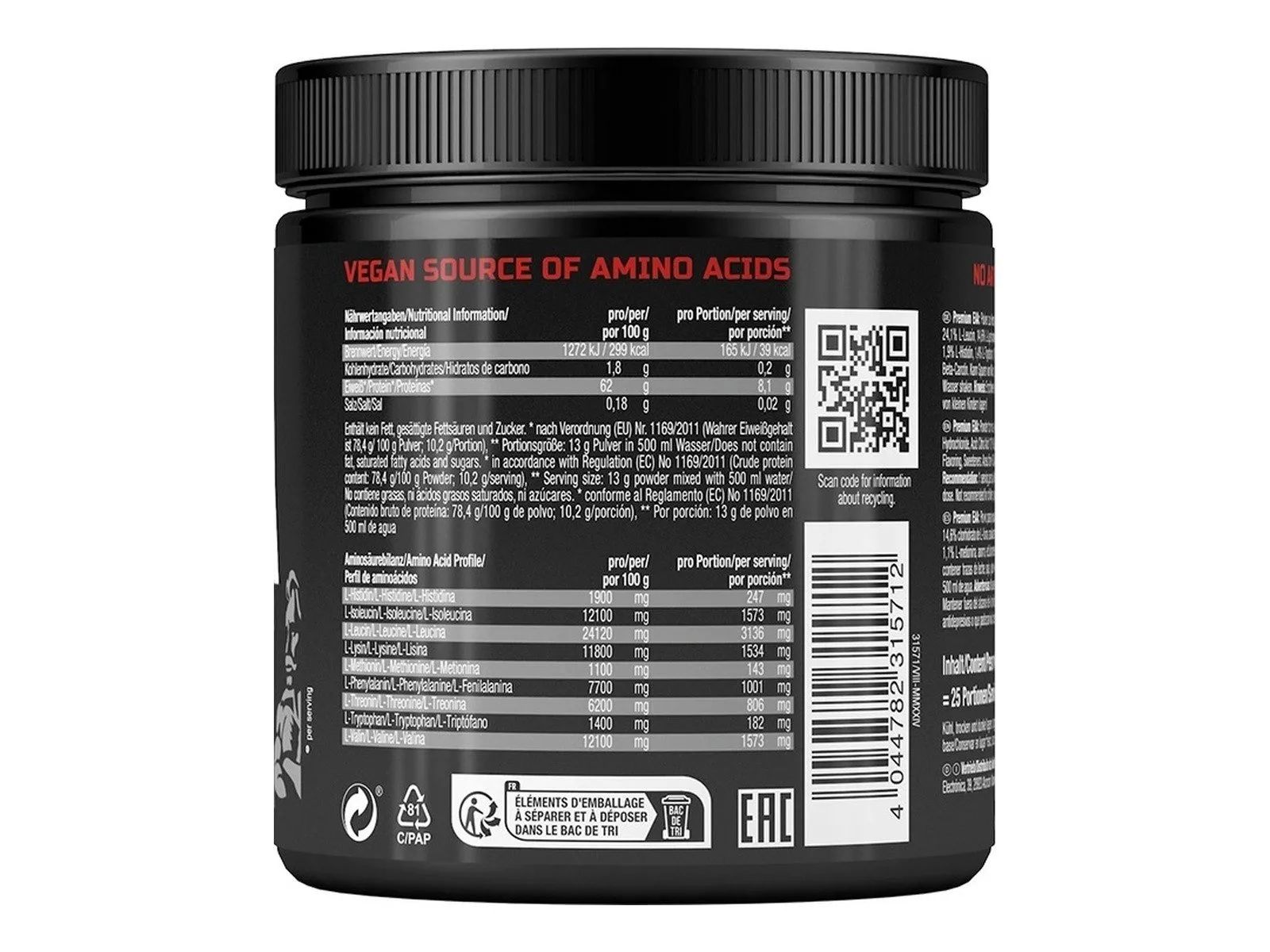 Weider Premium EAA Pulver, optimale Aminosäurenversorgung, vegan, hoher Gehalt 5