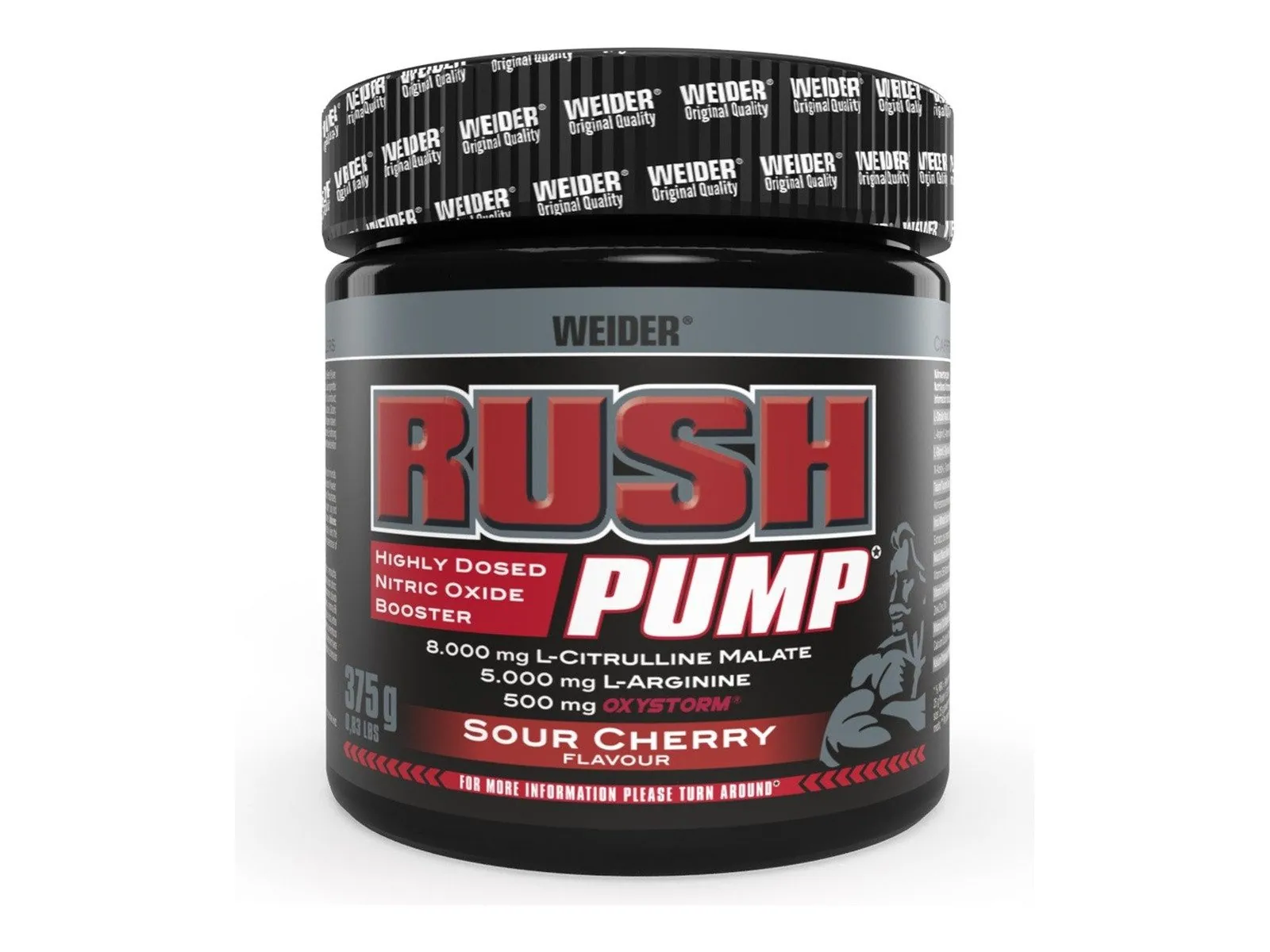 Weider Rush Pump Pulver, koffeinfreier Booster, 8 g L-Citrullin, 5 g L-Arginin