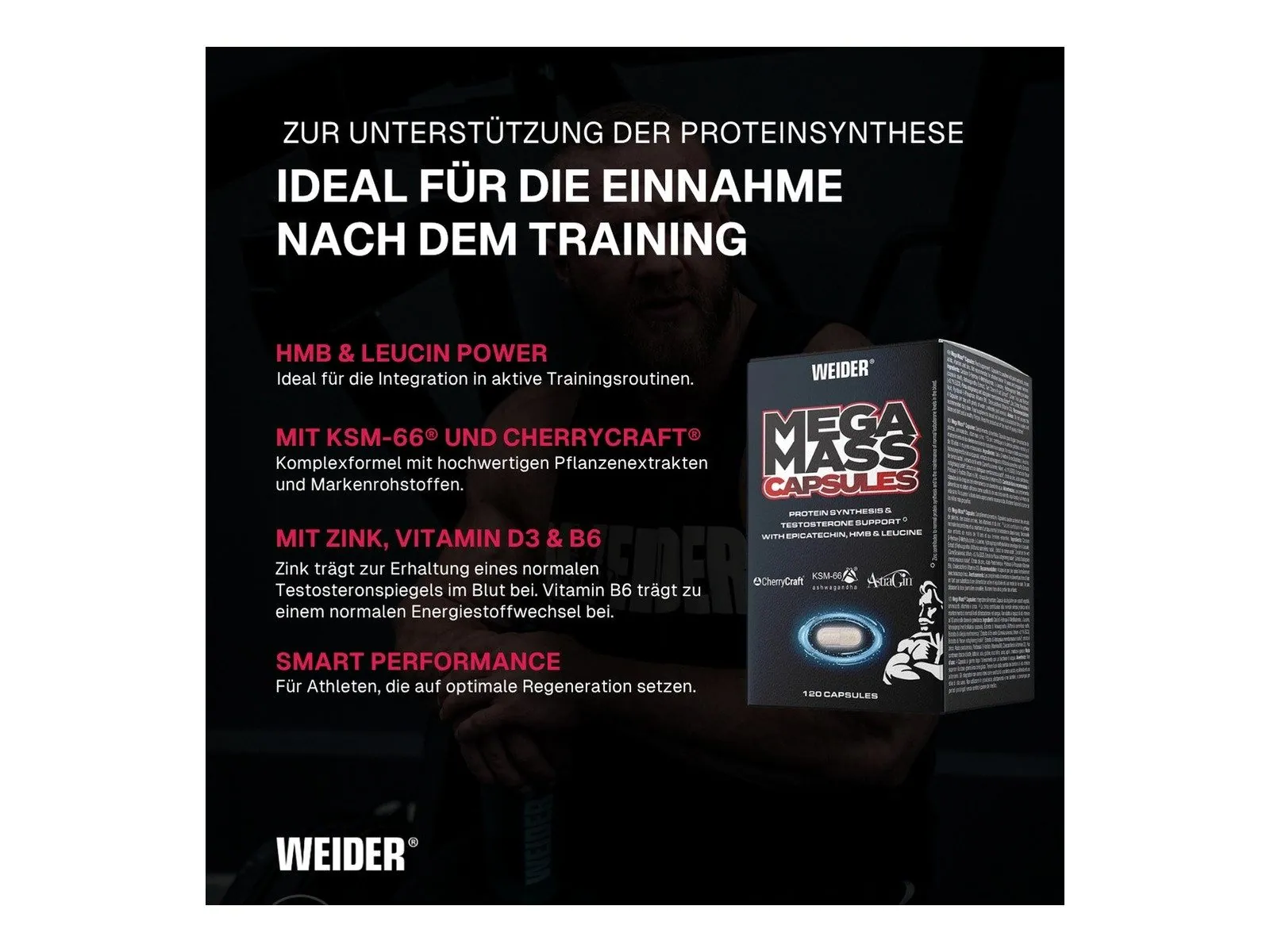 Weider Mega Mass Caps, Nährstoffkombination 3