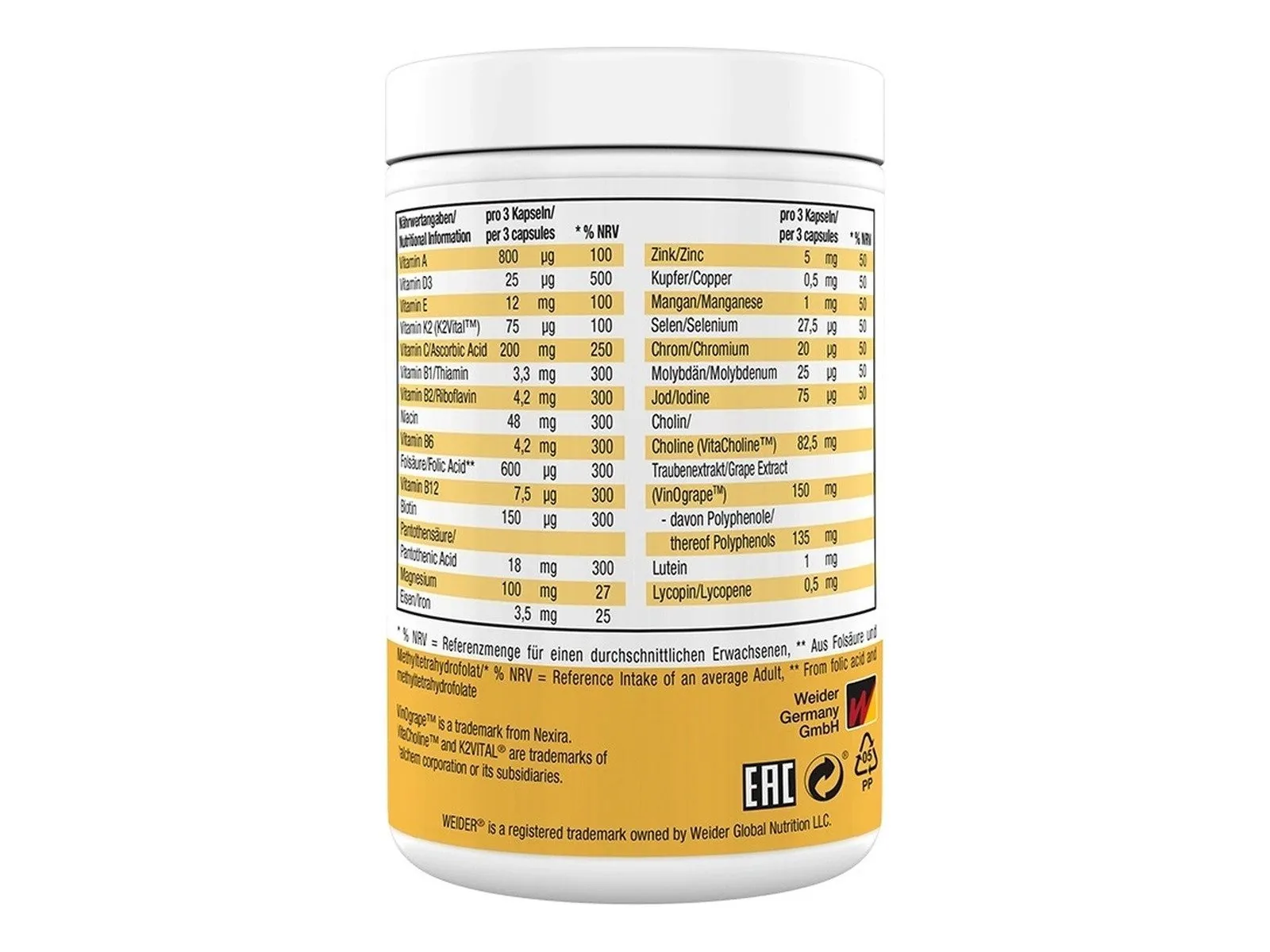Weider Multivitamin Complete Kapseln, umfassende Mikronährstoffversorgung, ideal für aktive Lebensstile 4
