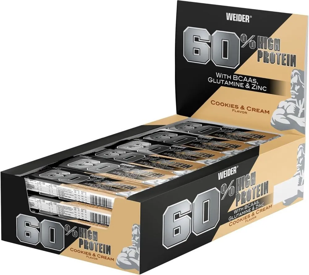 Weider 60% Protein Bar, 27 g Protein, idealer Snack für Sportler